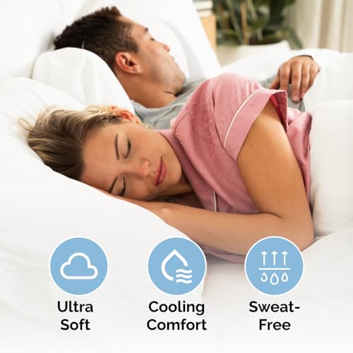 Queen Size 4 Piece Sheet Set - Comfy Breathable & Cooling Sheets - Hotel Luxury Bed Sheets for Women & Men - Deep Pockets, Easy-Fit, Extra Soft & Wrinkle Free Sheets - White Oeko-Tex Bed Sheet Set