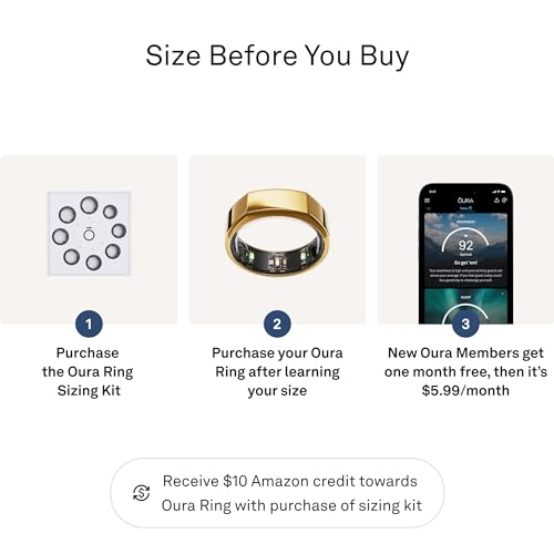 OURA SILVER RING GEN3 HORIZON HEART RATE- FITNESS TRACKER- 5-7 DAY BATTERY LIFE