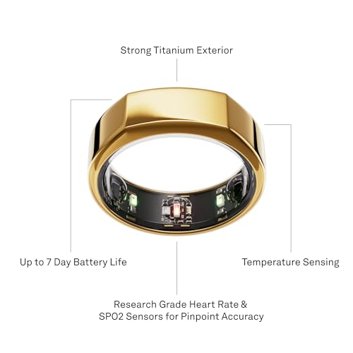 OURA SILVER RING GEN3 HORIZON HEART RATE- FITNESS TRACKER- 5-7 DAY BATTERY LIFE