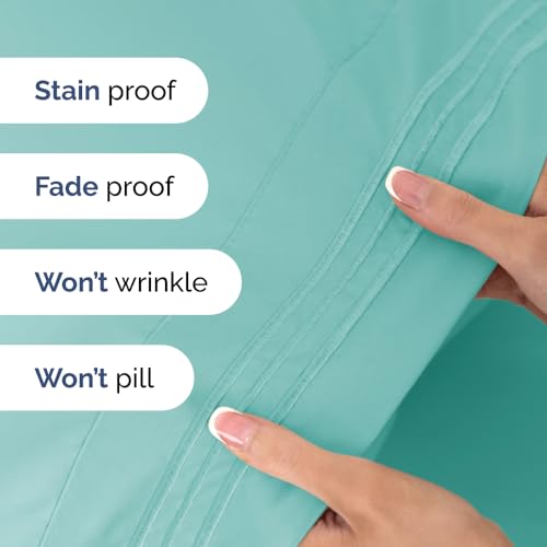 Queen Size 4 Piece Sheet Set - Comfy Breathable & Cooling Sheets - Hotel Luxury Bed Sheets for Women & Men - Deep Pockets, Easy-Fit, Extra Soft & Wrinkle Free Sheets - White Oeko-Tex Bed Sheet Set