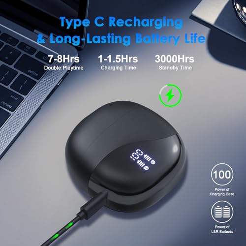MWIRB AI Translation Earbuds Real Time, 144 Language Translator Earbuds for iPhone and Android 3-in-1 Translation Headphones Translating Device for Travel Business Learning with Charging Case(Black)