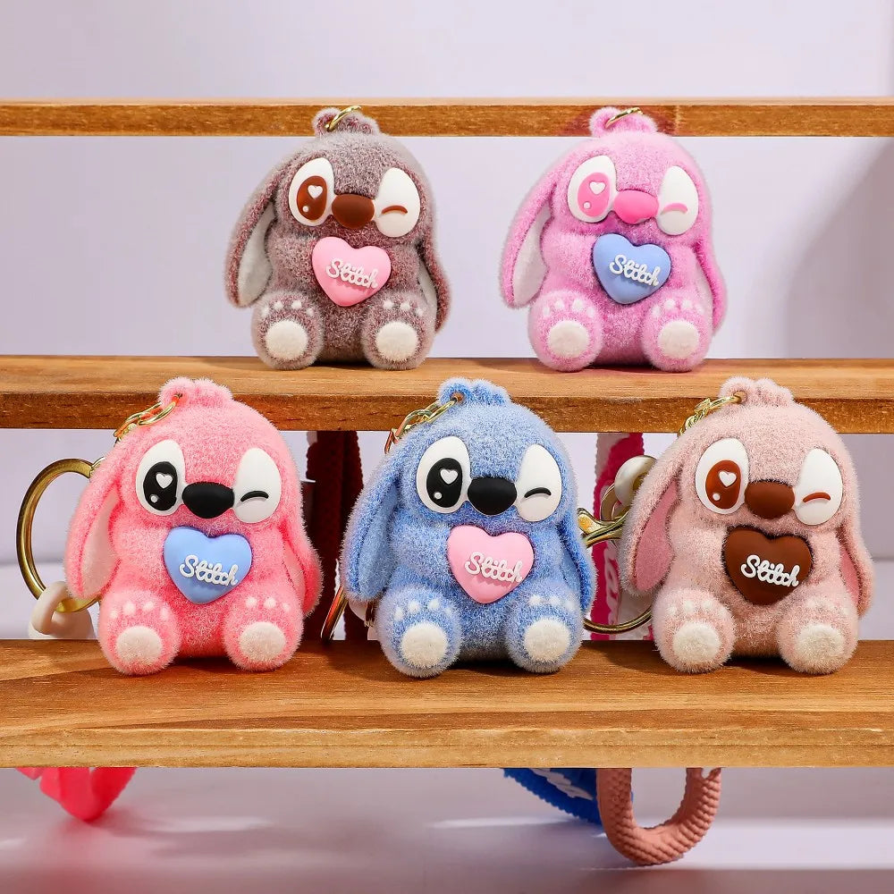 Disney Stitch Keychain 5-Pack - Cute Lilo & Stitch Keyrings, Durable Anime Keychains for Women Men Kids, Multi-Color Gift Set