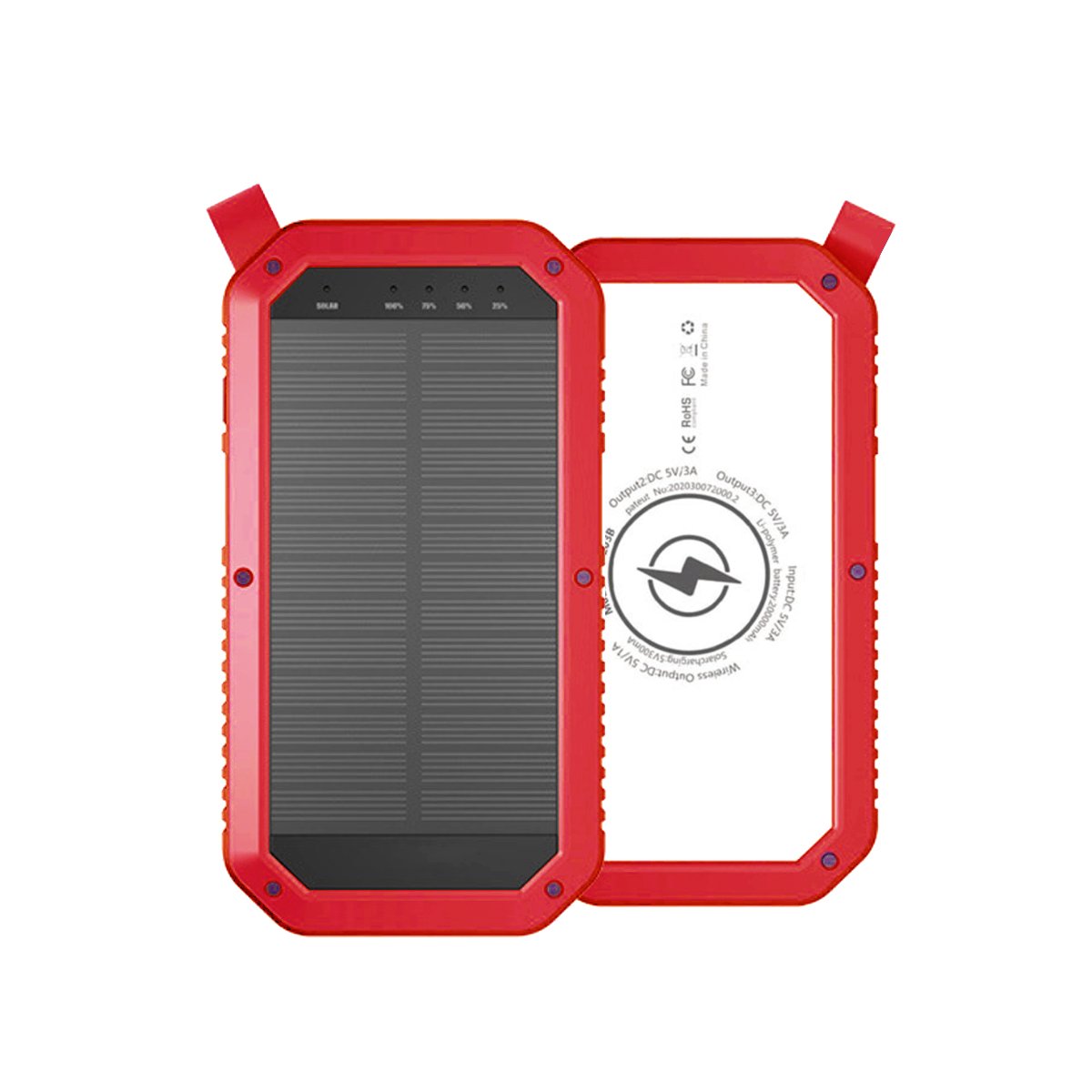 Solar Powered Waterproof LED Light 3 USB Ports Multi Charger 10,000 mAh