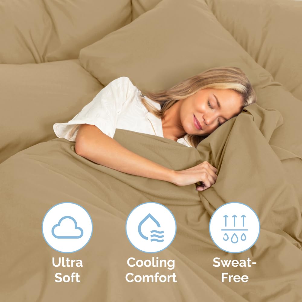 Queen Size 4 Piece Sheet Set - Comfy Breathable & Cooling Sheets - Hotel Luxury Bed Sheets for Women & Men - Deep Pockets, Easy-Fit, Extra Soft & Wrinkle Free Sheets - White Oeko-Tex Bed Sheet Set