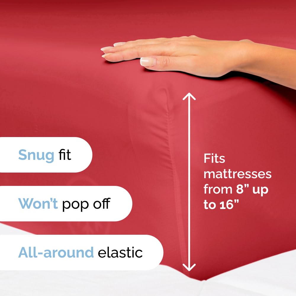 Queen Size 4 Piece Sheet Set - Comfy Breathable & Cooling Sheets - Hotel Luxury Bed Sheets for Women & Men - Deep Pockets, Easy-Fit, Extra Soft & Wrinkle Free Sheets - White Oeko-Tex Bed Sheet Set