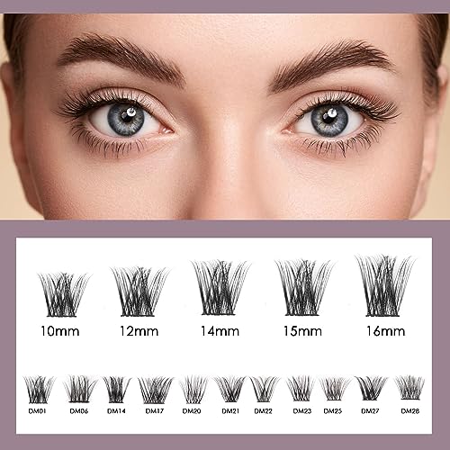 Lash Extension Kit 72 Cluster Individual Lashes Natural with Lash Bond and Seal Super Hold Eyelash Tweezers Lash Glue Remover Easy to Remove Lash Clusters Kit DIY at Home 10-16mm C/D Curl - OP01