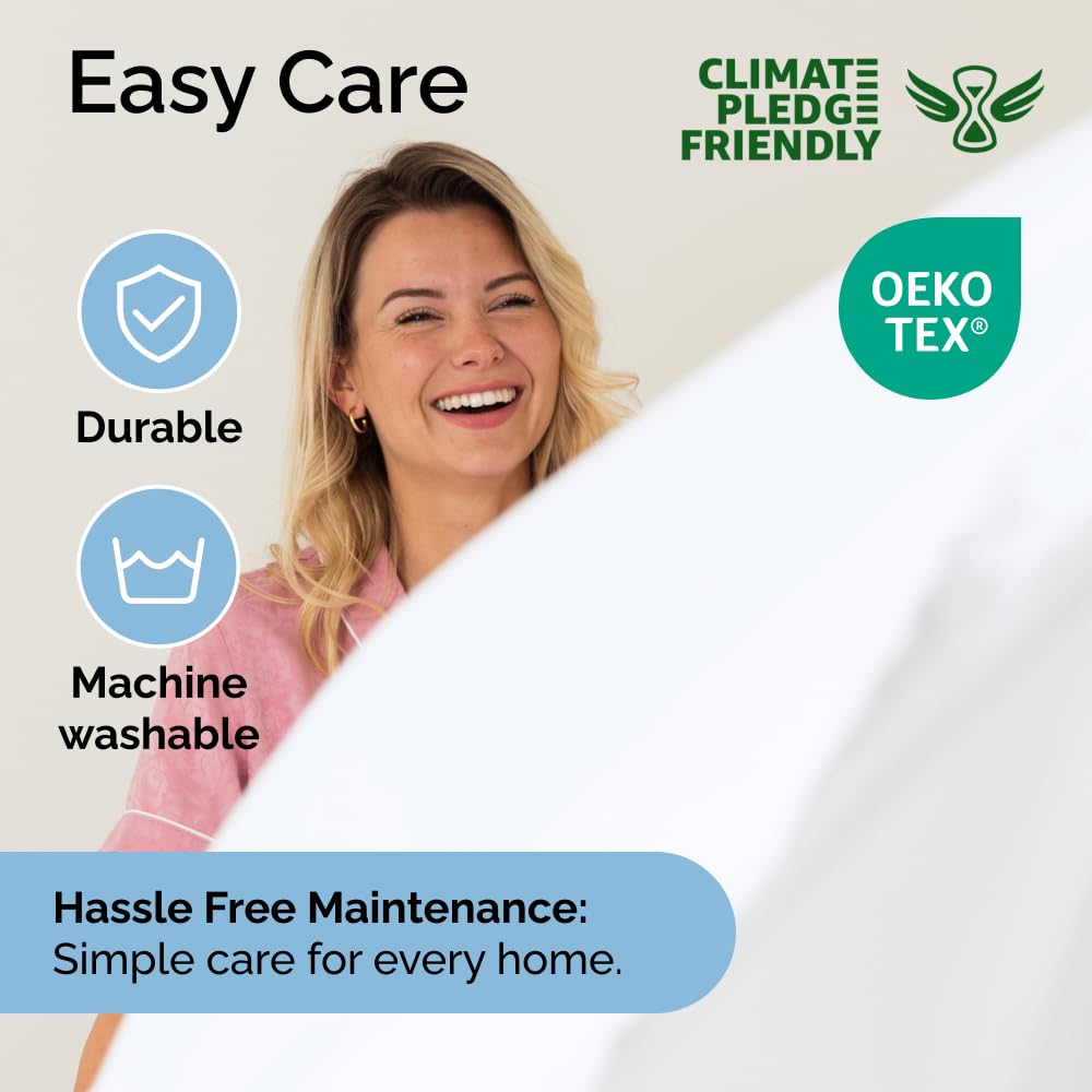Queen Size 4 Piece Sheet Set - Comfy Breathable & Cooling Sheets - Hotel Luxury Bed Sheets for Women & Men - Deep Pockets, Easy-Fit, Extra Soft & Wrinkle Free Sheets - White Oeko-Tex Bed Sheet Set