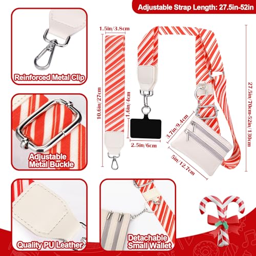 XANGNIER Clip and Go Strap for Phone with Wallet Crossbody,Phone Strap with Zippered Wallet, Adjustable Anti Theft Cellphone Lanyard for Women, Cellphone Chain Accessories,Leopard