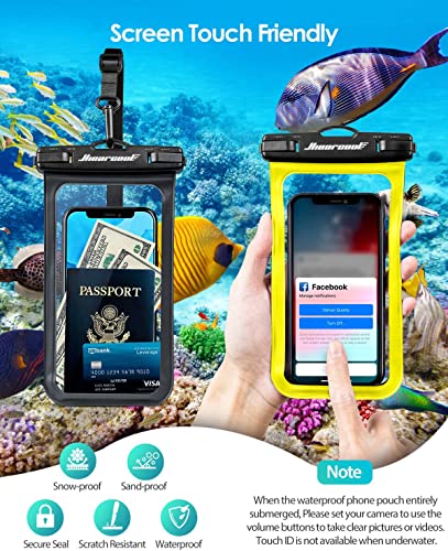 Hiearcool Waterproof Phone Pouch, Waterproof Phone Case for iPhone 15 14 13 12 Pro Max, IPX8 Cellphone Dry Bag Beach Cruise Ship Essentials 2Pack-8.3"