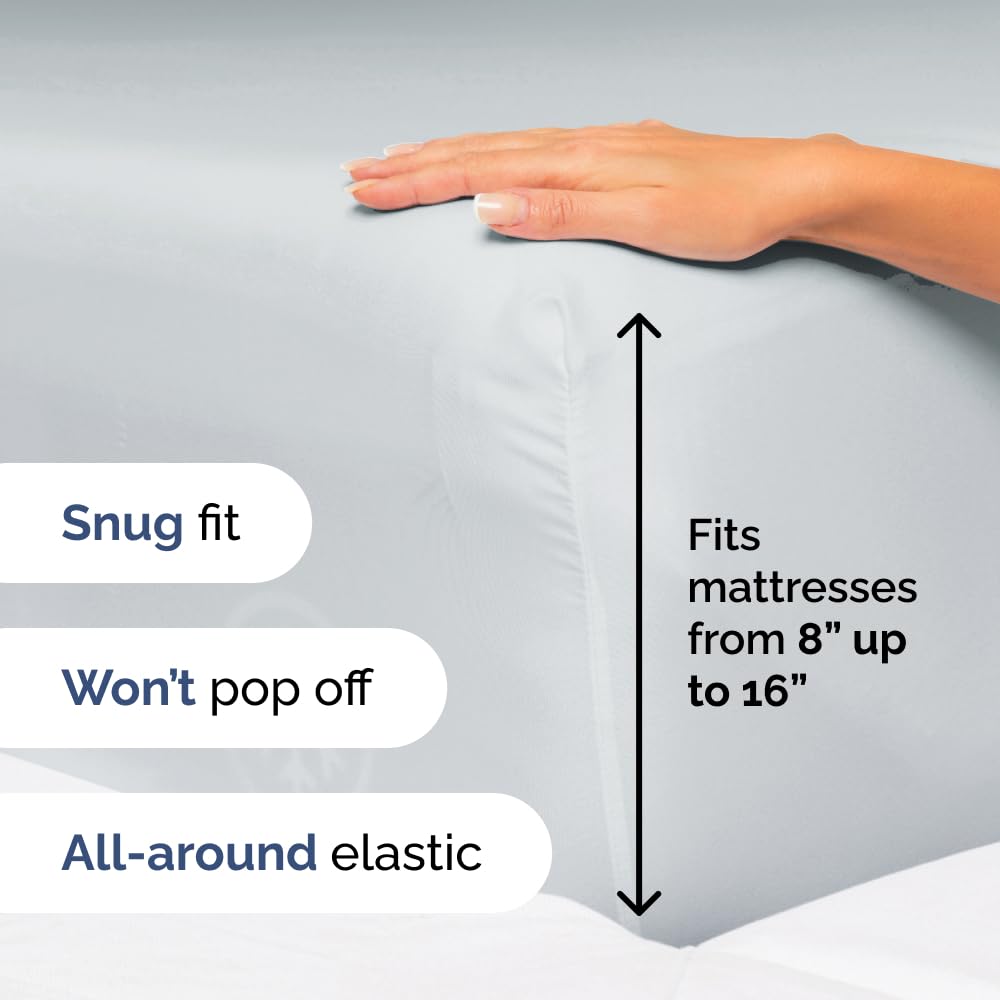 Queen Size 4 Piece Sheet Set - Comfy Breathable & Cooling Sheets - Hotel Luxury Bed Sheets for Women & Men - Deep Pockets, Easy-Fit, Extra Soft & Wrinkle Free Sheets - White Oeko-Tex Bed Sheet Set