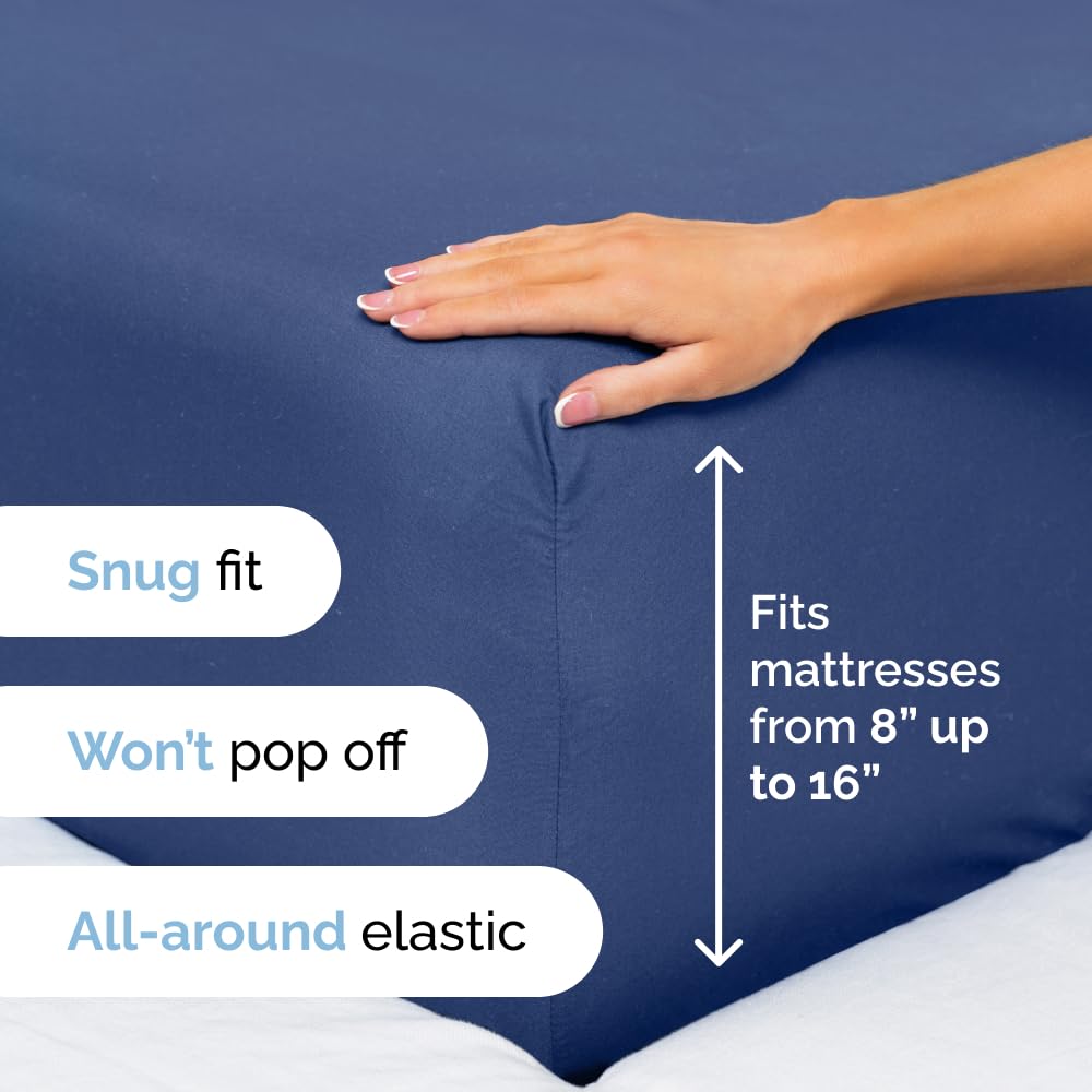 Queen Size 4 Piece Sheet Set - Comfy Breathable & Cooling Sheets - Hotel Luxury Bed Sheets for Women & Men - Deep Pockets, Easy-Fit, Extra Soft & Wrinkle Free Sheets - White Oeko-Tex Bed Sheet Set