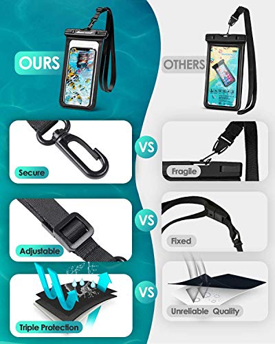 Hiearcool Waterproof Phone Pouch, Waterproof Phone Case for iPhone 15 14 13 12 Pro Max, IPX8 Cellphone Dry Bag Beach Cruise Ship Essentials 2Pack-8.3"