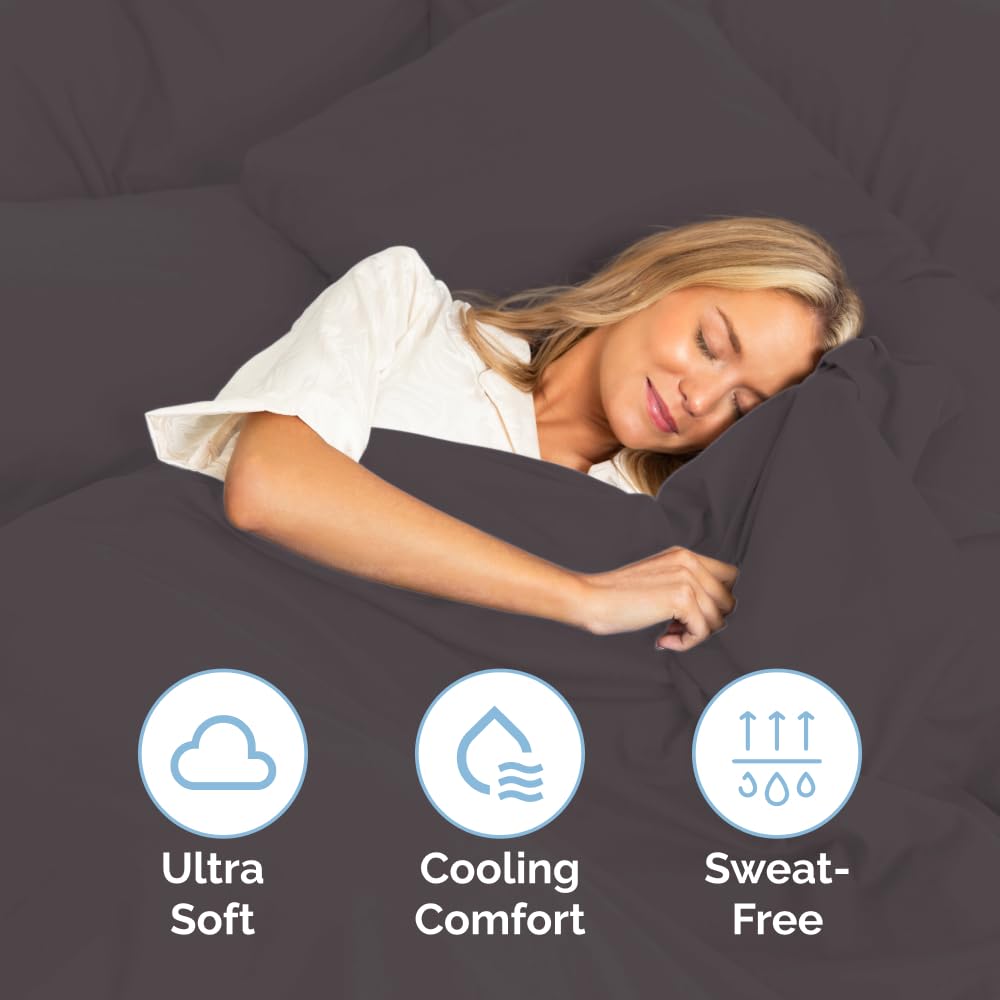 Queen Size 4 Piece Sheet Set - Comfy Breathable & Cooling Sheets - Hotel Luxury Bed Sheets for Women & Men - Deep Pockets, Easy-Fit, Extra Soft & Wrinkle Free Sheets - White Oeko-Tex Bed Sheet Set
