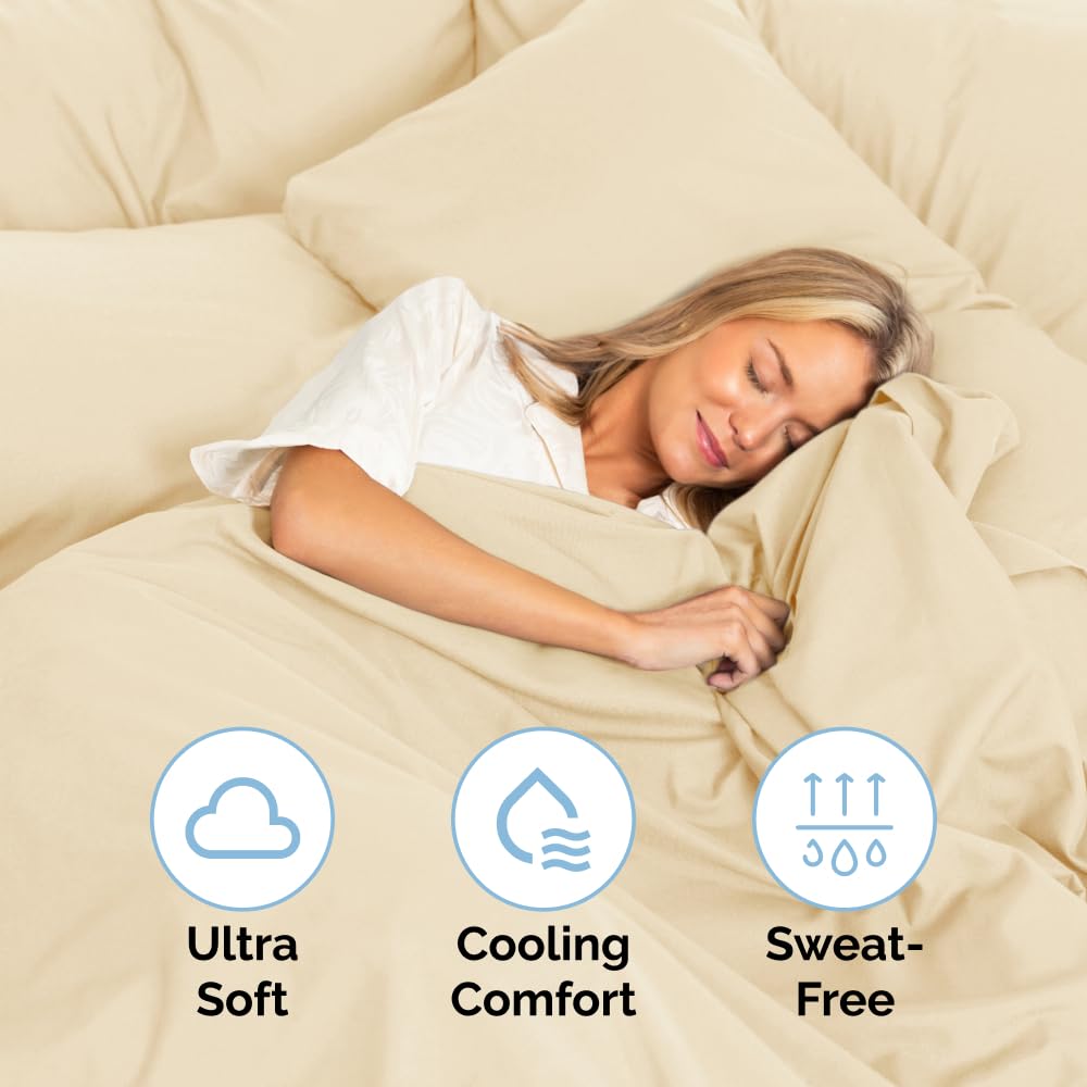 Queen Size 4 Piece Sheet Set - Comfy Breathable & Cooling Sheets - Hotel Luxury Bed Sheets for Women & Men - Deep Pockets, Easy-Fit, Extra Soft & Wrinkle Free Sheets - White Oeko-Tex Bed Sheet Set