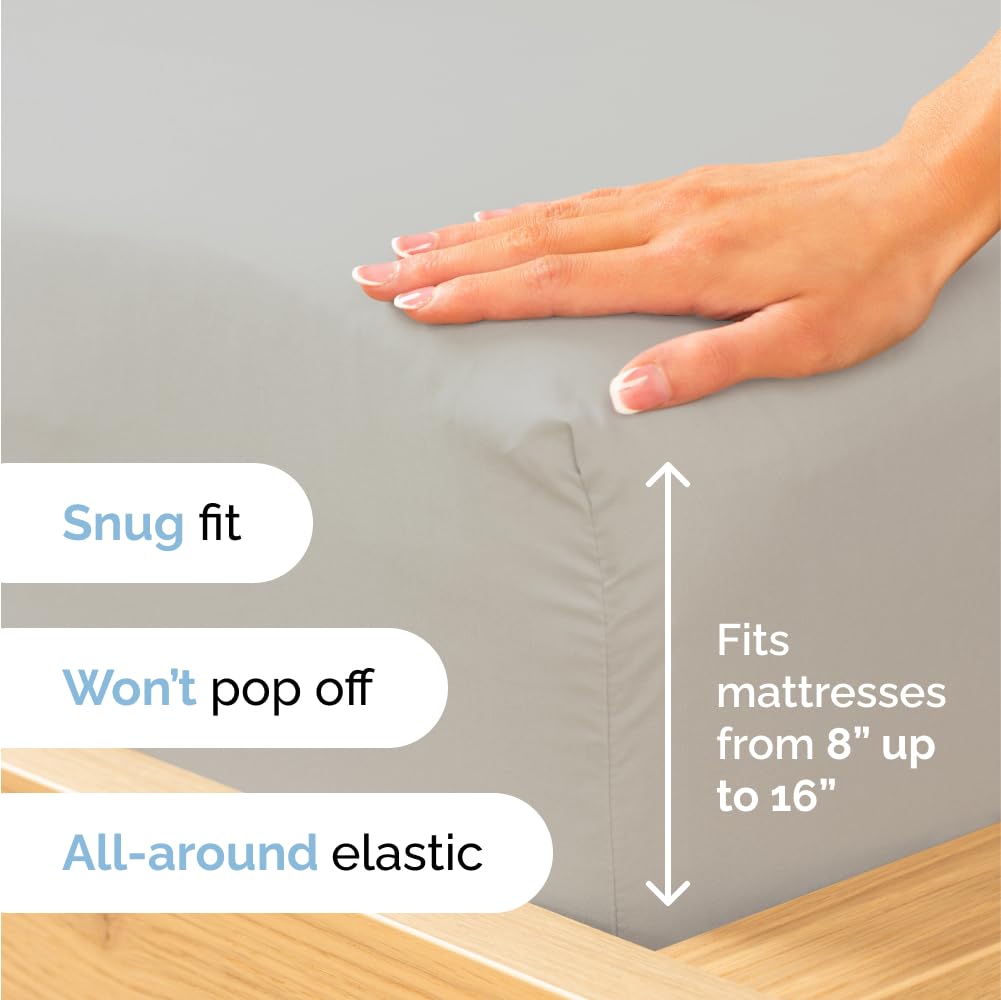 Queen Size 4 Piece Sheet Set - Comfy Breathable & Cooling Sheets - Hotel Luxury Bed Sheets for Women & Men - Deep Pockets, Easy-Fit, Extra Soft & Wrinkle Free Sheets - White Oeko-Tex Bed Sheet Set