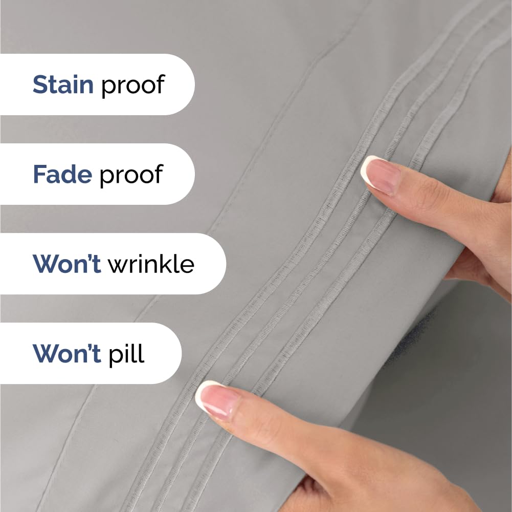 Queen Size 4 Piece Sheet Set - Comfy Breathable & Cooling Sheets - Hotel Luxury Bed Sheets for Women & Men - Deep Pockets, Easy-Fit, Extra Soft & Wrinkle Free Sheets - White Oeko-Tex Bed Sheet Set