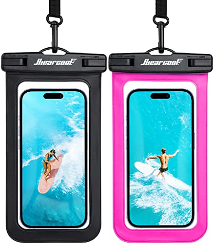 Hiearcool Waterproof Phone Pouch, Waterproof Phone Case for iPhone 15 14 13 12 Pro Max, IPX8 Cellphone Dry Bag Beach Cruise Ship Essentials 2Pack-8.3"