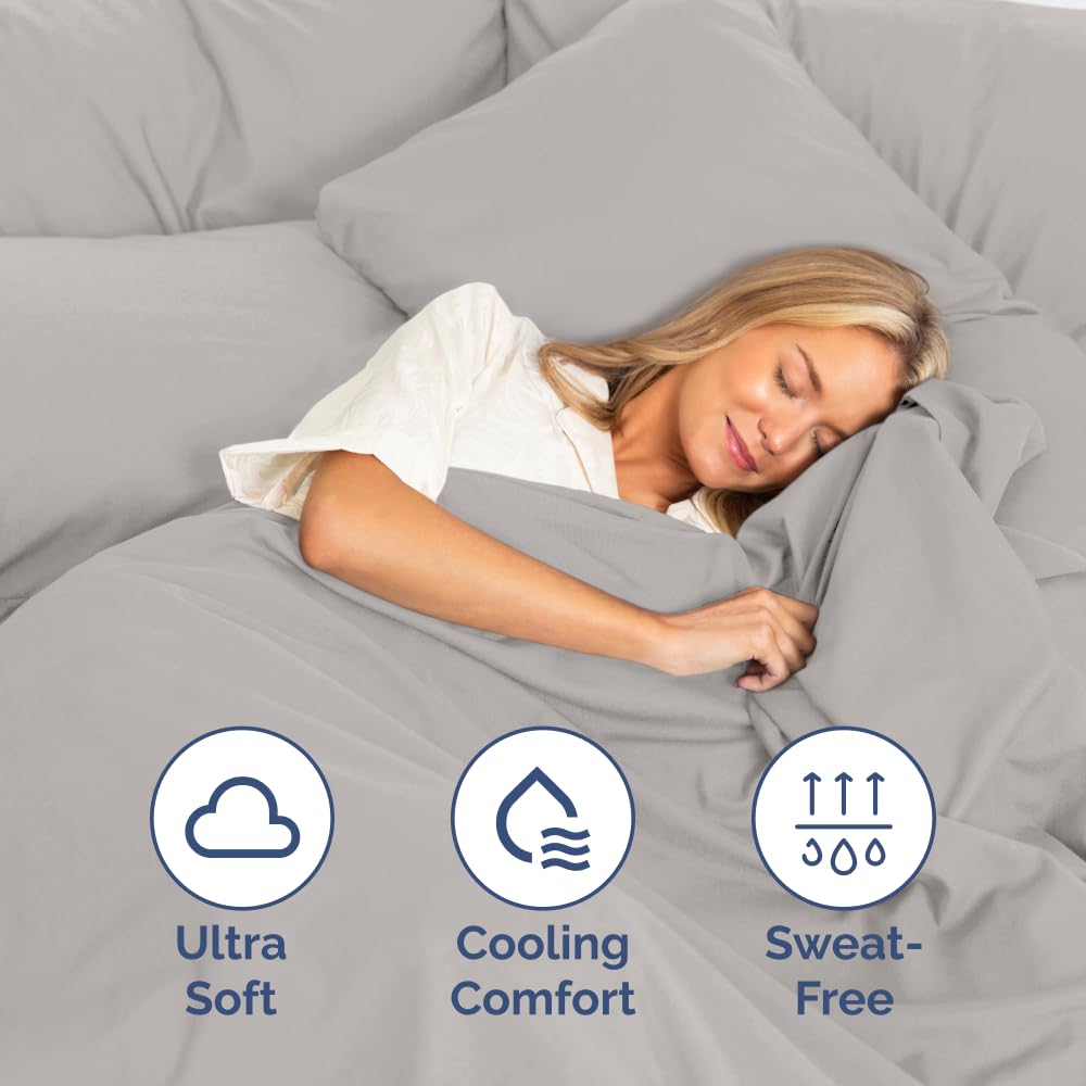 Queen Size 4 Piece Sheet Set - Comfy Breathable & Cooling Sheets - Hotel Luxury Bed Sheets for Women & Men - Deep Pockets, Easy-Fit, Extra Soft & Wrinkle Free Sheets - White Oeko-Tex Bed Sheet Set