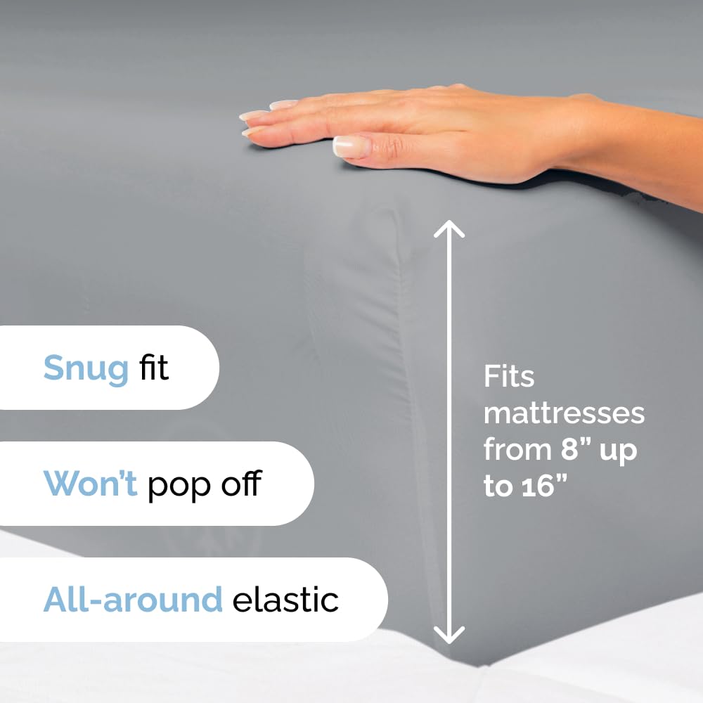 Queen Size 4 Piece Sheet Set - Comfy Breathable & Cooling Sheets - Hotel Luxury Bed Sheets for Women & Men - Deep Pockets, Easy-Fit, Extra Soft & Wrinkle Free Sheets - White Oeko-Tex Bed Sheet Set