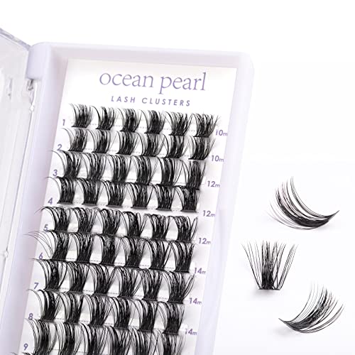 Lash Extension Kit 72 Cluster Individual Lashes Natural with Lash Bond and Seal Super Hold Eyelash Tweezers Lash Glue Remover Easy to Remove Lash Clusters Kit DIY at Home 10-16mm C/D Curl - OP01