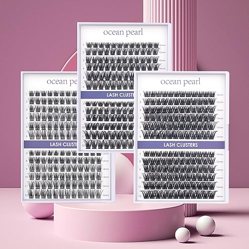 Lash Extension Kit 72 Cluster Individual Lashes Natural with Lash Bond and Seal Super Hold Eyelash Tweezers Lash Glue Remover Easy to Remove Lash Clusters Kit DIY at Home 10-16mm C/D Curl - OP01