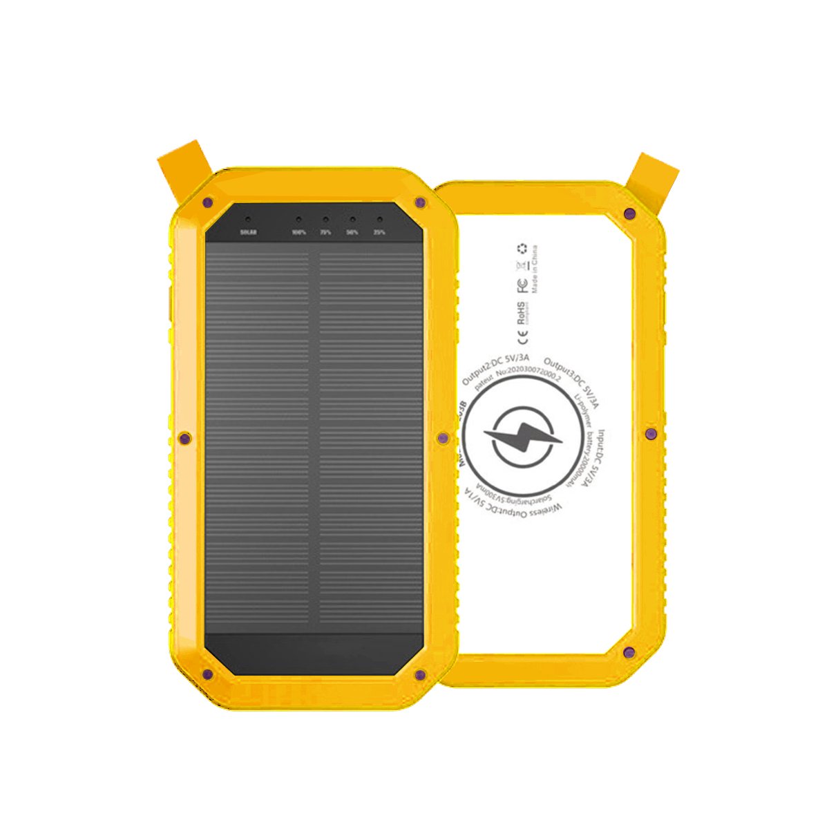 Solar Powered Waterproof LED Light 3 USB Ports Multi Charger 10,000 mAh