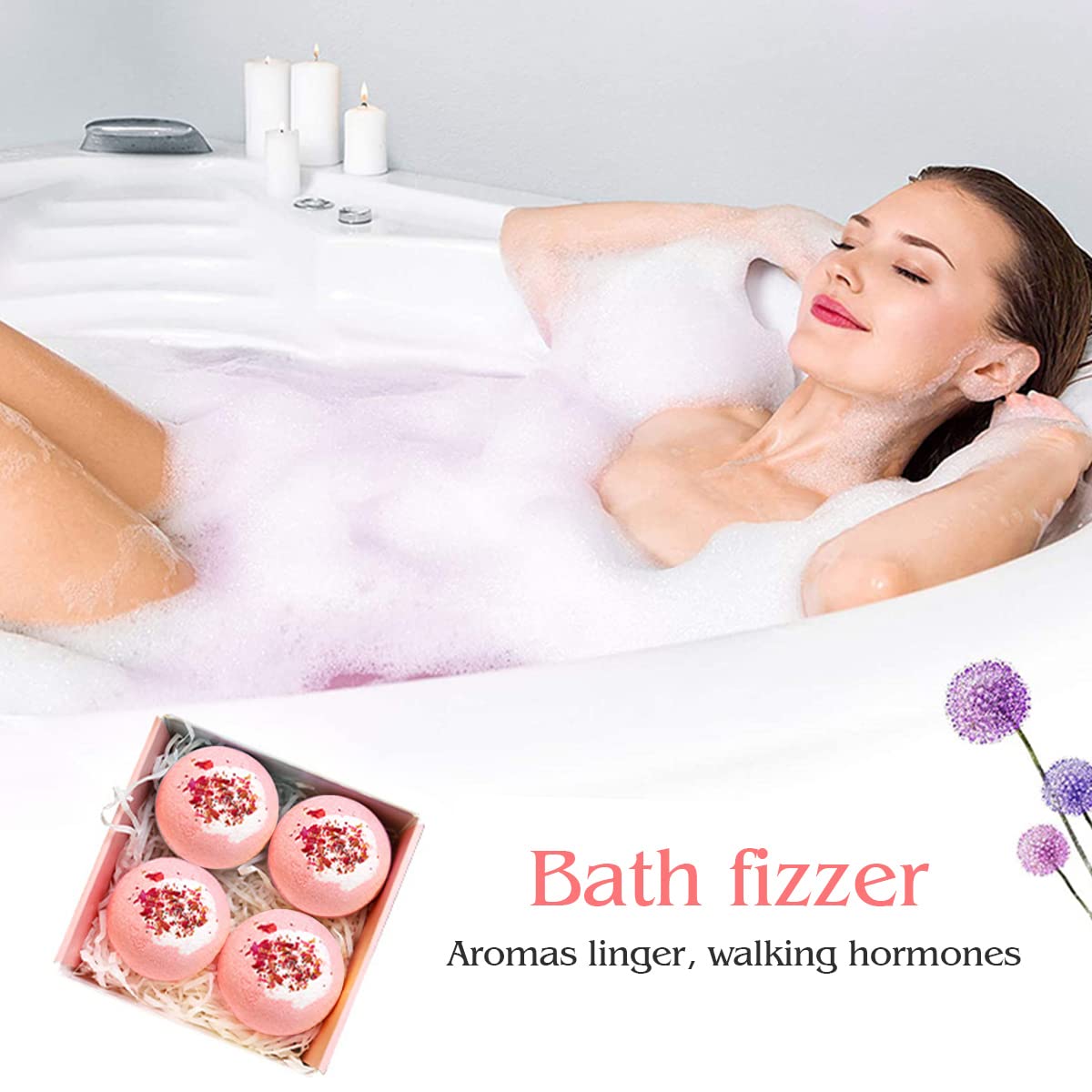 KASTU Bath Bombs Salt Balls,12 PCS Gift Set,Vanilla Menthol Rose Extract Essential Oils,Moisturizing Dry Skin,Fizzy Spa,Relaxing,Bubble Bath Bomb for Gifts Idea for Men Women
