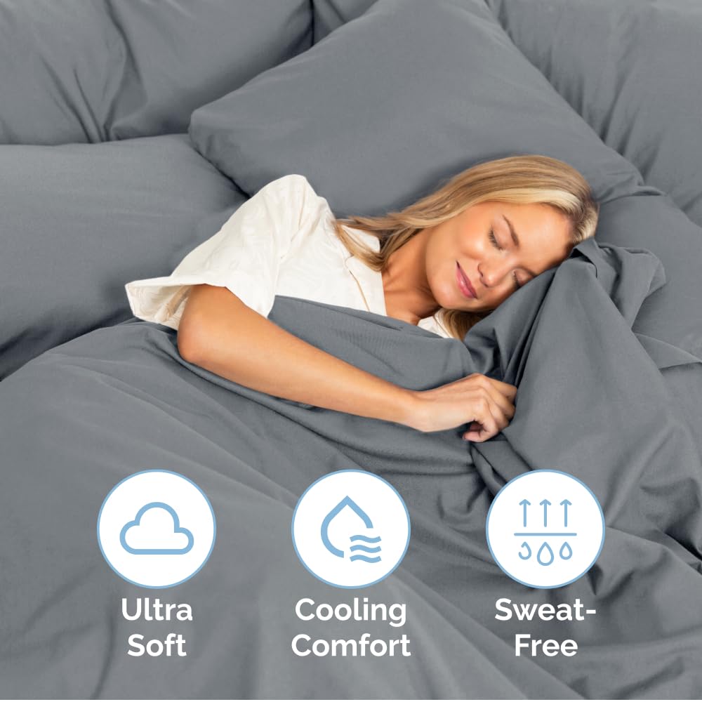 Queen Size 4 Piece Sheet Set - Comfy Breathable & Cooling Sheets - Hotel Luxury Bed Sheets for Women & Men - Deep Pockets, Easy-Fit, Extra Soft & Wrinkle Free Sheets - White Oeko-Tex Bed Sheet Set
