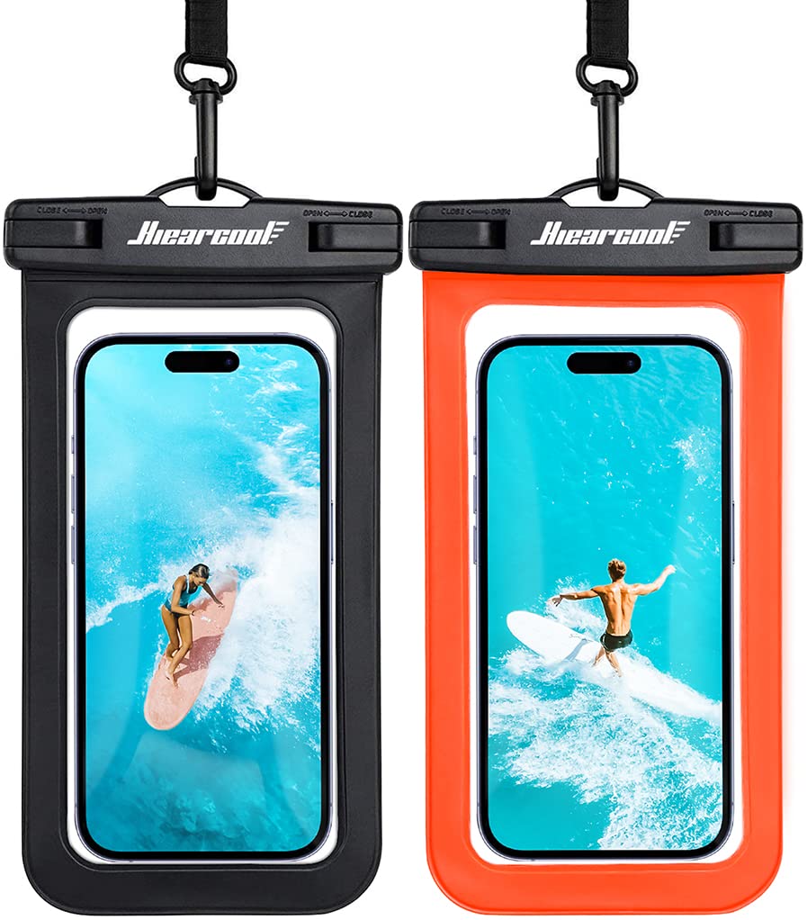 Hiearcool Waterproof Phone Pouch, Waterproof Phone Case for iPhone 15 14 13 12 Pro Max, IPX8 Cellphone Dry Bag Beach Cruise Ship Essentials 2Pack-8.3"