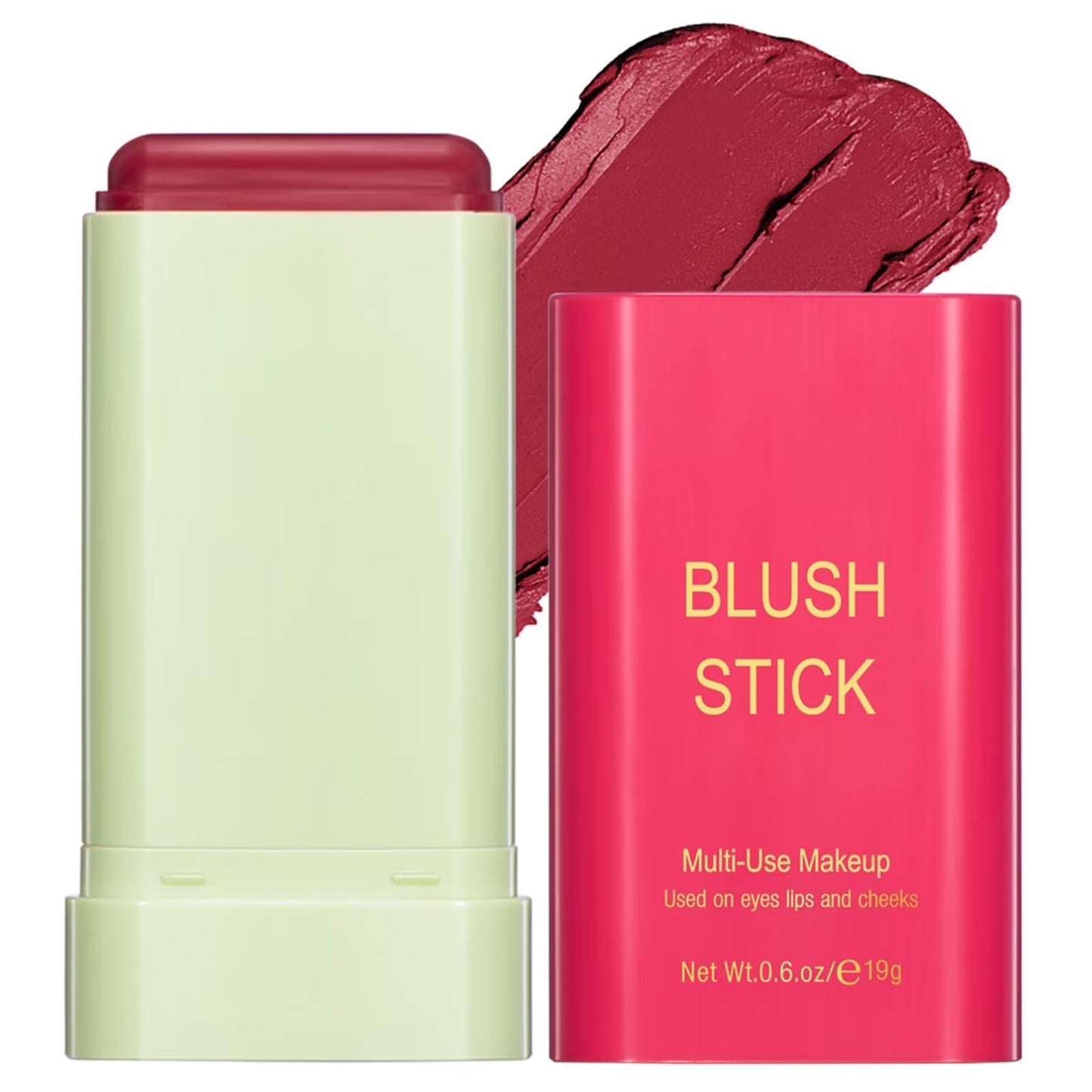 Multi-Use Makeup Blush Stick - Waterproof, Tinted Moisturizer for Eyes, Lips, Cheeks in Shy Pink