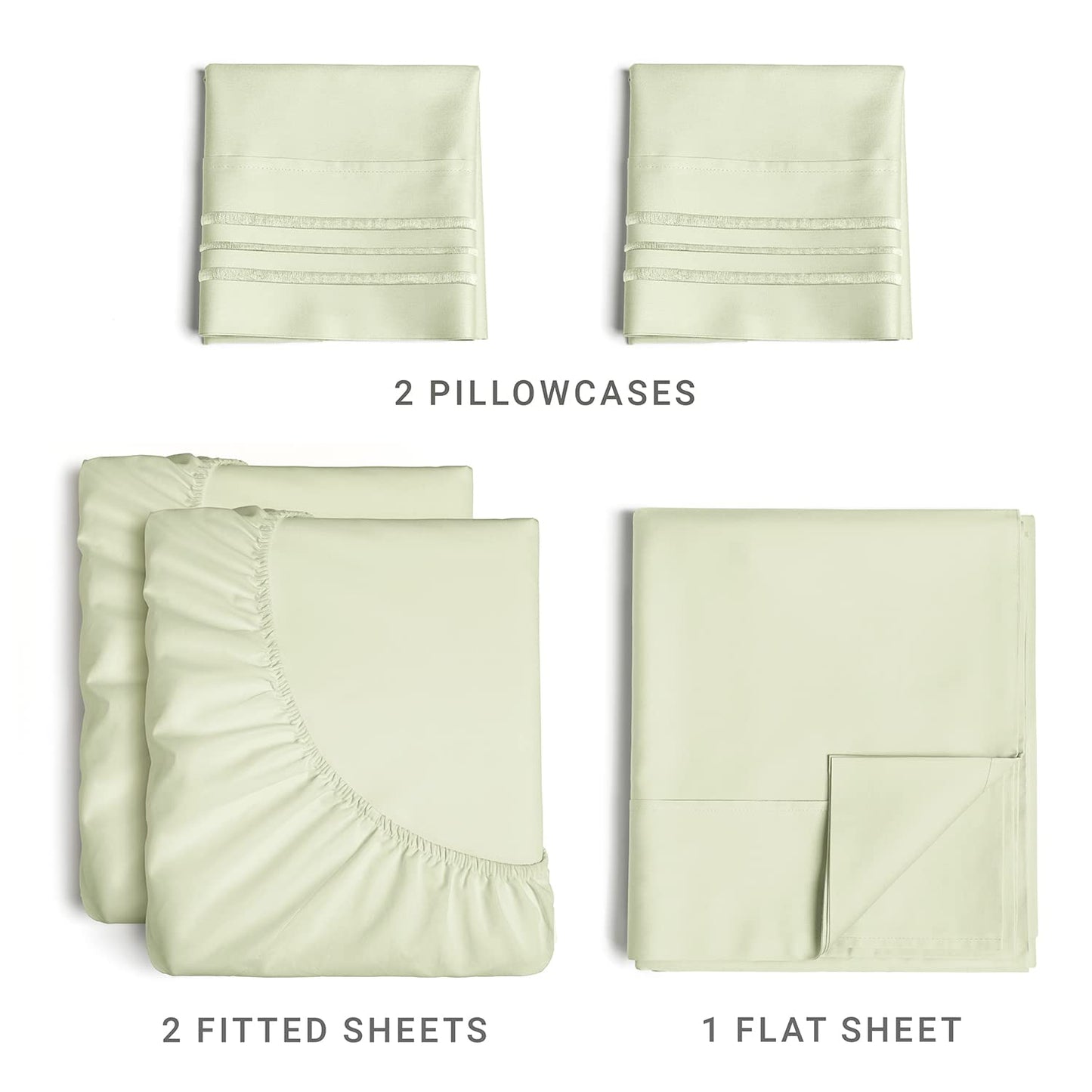 Queen Size 4 Piece Sheet Set - Comfy Breathable & Cooling Sheets - Hotel Luxury Bed Sheets for Women & Men - Deep Pockets, Easy-Fit, Extra Soft & Wrinkle Free Sheets - White Oeko-Tex Bed Sheet Set