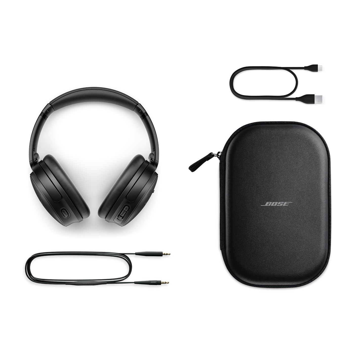 Bose QuietComfort Bluetooth Headphones, Wireless Headphones with Active Over Ear Noise Cancelling and Mic, Deep Bass, Up to 24 Hours of Playtime, Black