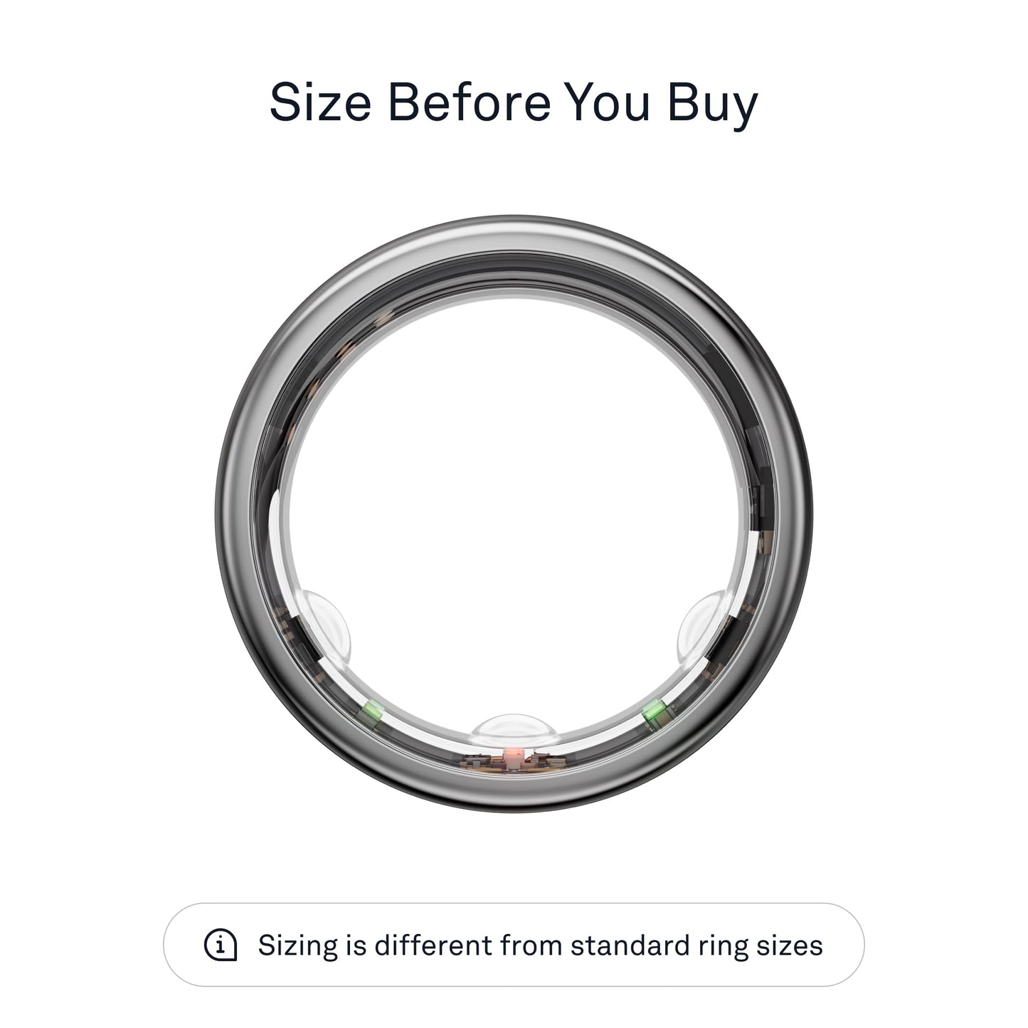 OURA SILVER RING GEN3 HORIZON HEART RATE- FITNESS TRACKER- 5-7 DAY BATTERY LIFE