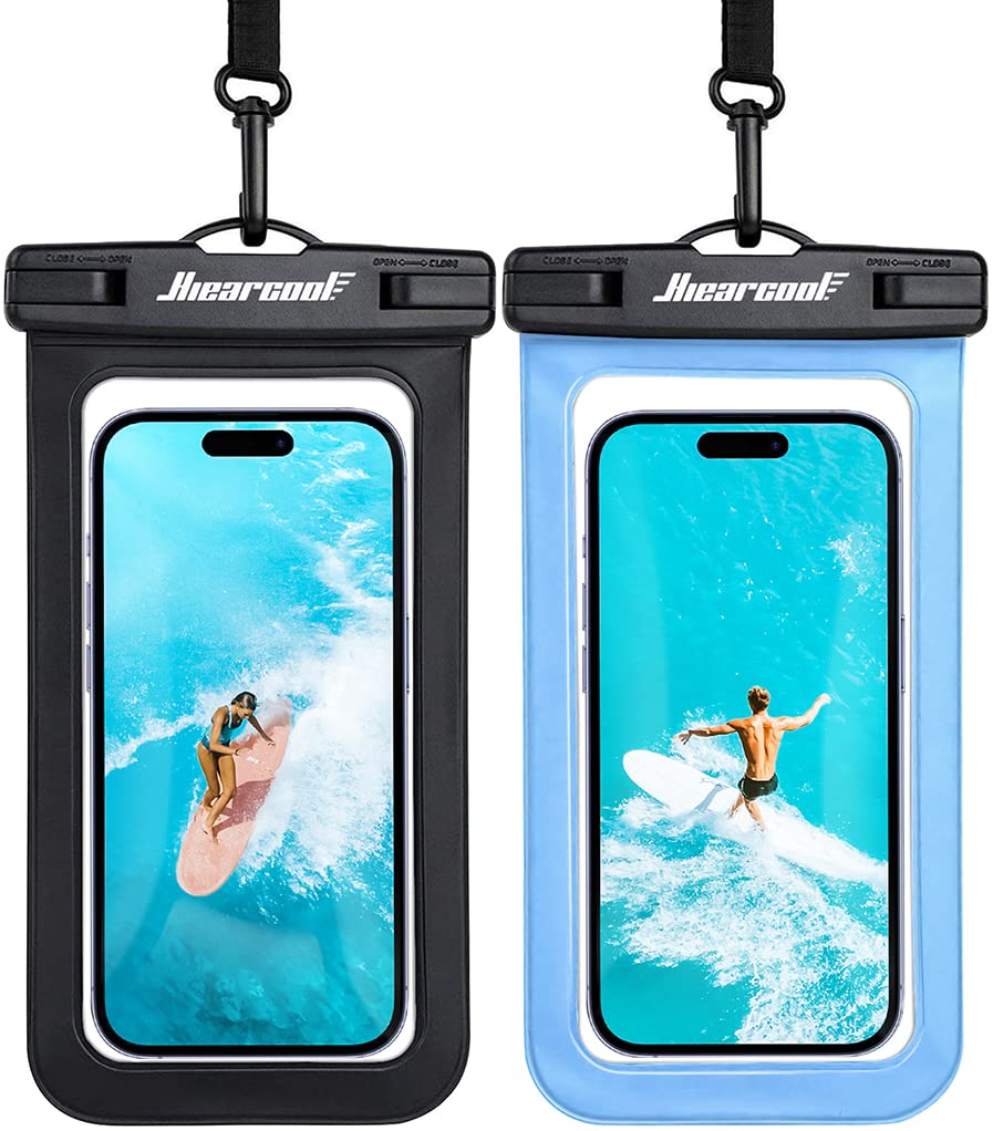 Hiearcool Waterproof Phone Pouch, Waterproof Phone Case for iPhone 15 14 13 12 Pro Max, IPX8 Cellphone Dry Bag Beach Cruise Ship Essentials 2Pack-8.3"