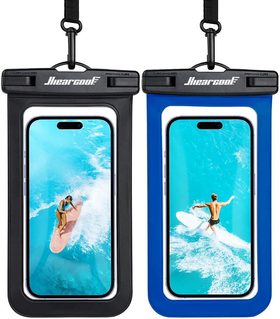Hiearcool Waterproof Phone Pouch, Waterproof Phone Case for iPhone 15 14 13 12 Pro Max, IPX8 Cellphone Dry Bag Beach Cruise Ship Essentials 2Pack-8.3"
