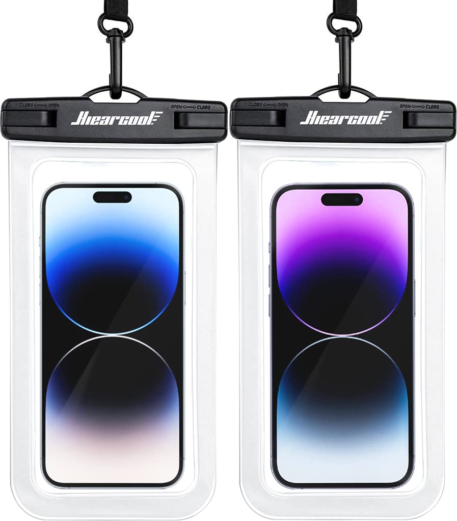 Hiearcool Waterproof Phone Pouch, Waterproof Phone Case for iPhone 15 14 13 12 Pro Max, IPX8 Cellphone Dry Bag Beach Cruise Ship Essentials 2Pack-8.3"