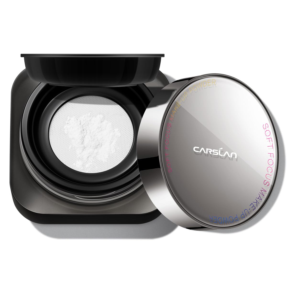 CARSLAN Waterproof Loose Setting Powder with Puff, Matte, Oil Control, Shine Free, Talc-Free Face Powder Makeup, 24H Longwear Finishing Powder, 01 for Dry skin (New Pack)