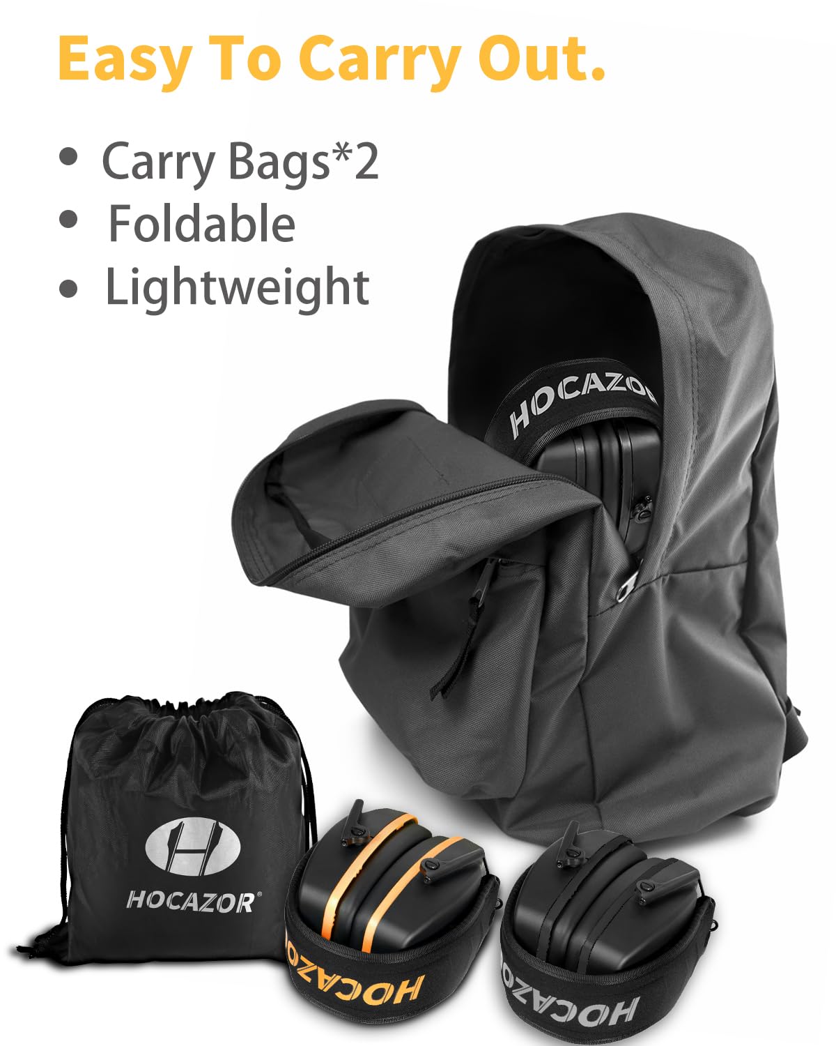 Hocazor Shooting Ear Protection NRR 26dB Suit for Shooters Hunting Range Racing Concert Sports Events Airports - Black&Purple HO1006