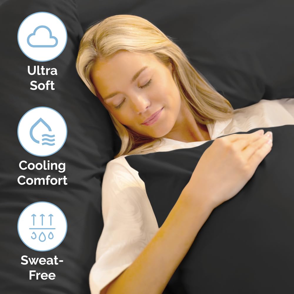 Queen Size 4 Piece Sheet Set - Comfy Breathable & Cooling Sheets - Hotel Luxury Bed Sheets for Women & Men - Deep Pockets, Easy-Fit, Extra Soft & Wrinkle Free Sheets - White Oeko-Tex Bed Sheet Set