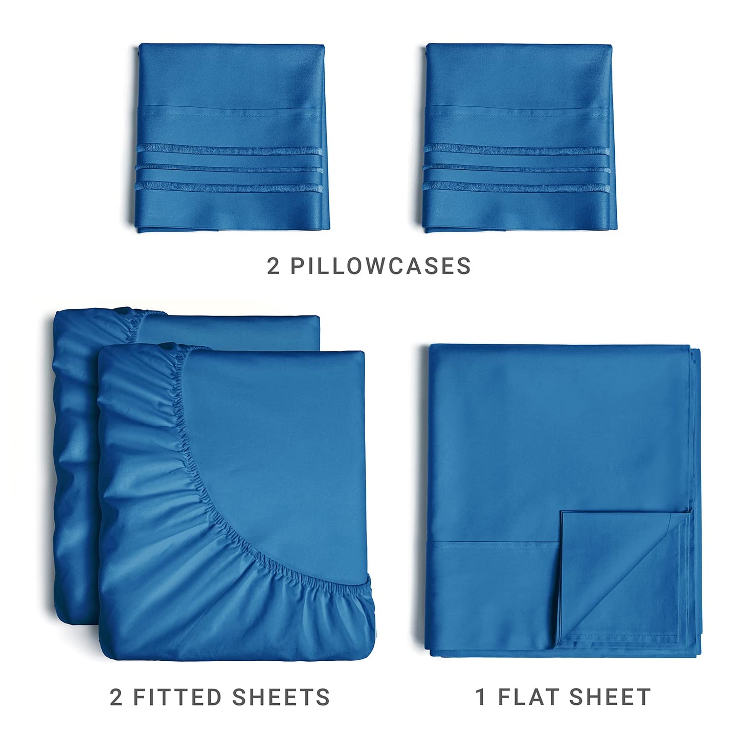 Queen Size 4 Piece Sheet Set - Comfy Breathable & Cooling Sheets - Hotel Luxury Bed Sheets for Women & Men - Deep Pockets, Easy-Fit, Extra Soft & Wrinkle Free Sheets - White Oeko-Tex Bed Sheet Set