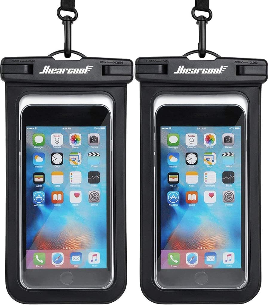 Hiearcool Waterproof Phone Pouch, Waterproof Phone Case for iPhone 15 14 13 12 Pro Max, IPX8 Cellphone Dry Bag Beach Cruise Ship Essentials 2Pack-8.3"