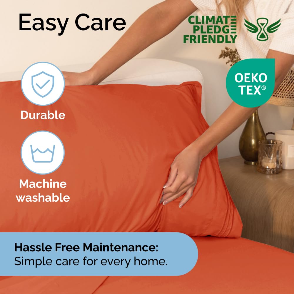Queen Size 4 Piece Sheet Set - Comfy Breathable & Cooling Sheets - Hotel Luxury Bed Sheets for Women & Men - Deep Pockets, Easy-Fit, Extra Soft & Wrinkle Free Sheets - White Oeko-Tex Bed Sheet Set