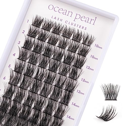 Lash Extension Kit 72 Cluster Individual Lashes Natural with Lash Bond and Seal Super Hold Eyelash Tweezers Lash Glue Remover Easy to Remove Lash Clusters Kit DIY at Home 10-16mm C/D Curl - OP01