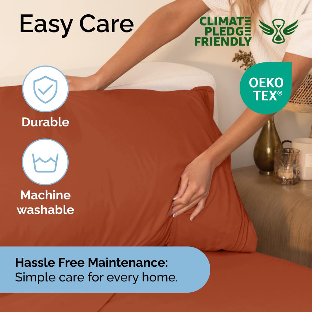 Queen Size 4 Piece Sheet Set - Comfy Breathable & Cooling Sheets - Hotel Luxury Bed Sheets for Women & Men - Deep Pockets, Easy-Fit, Extra Soft & Wrinkle Free Sheets - White Oeko-Tex Bed Sheet Set