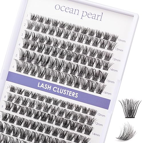 Lash Extension Kit 72 Cluster Individual Lashes Natural with Lash Bond and Seal Super Hold Eyelash Tweezers Lash Glue Remover Easy to Remove Lash Clusters Kit DIY at Home 10-16mm C/D Curl - OP01