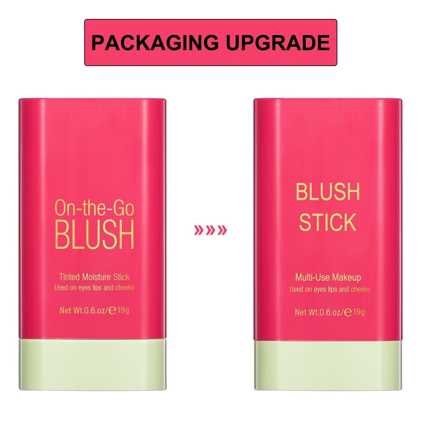 Multi-Use Makeup Blush Stick - Waterproof, Tinted Moisturizer for Eyes, Lips, Cheeks in Shy Pink