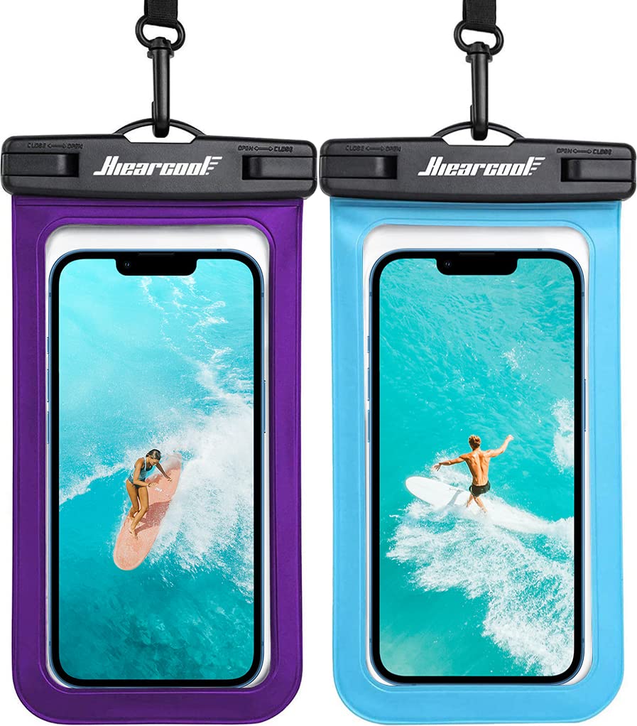 Hiearcool Waterproof Phone Pouch, Waterproof Phone Case for iPhone 15 14 13 12 Pro Max, IPX8 Cellphone Dry Bag Beach Cruise Ship Essentials 2Pack-8.3"