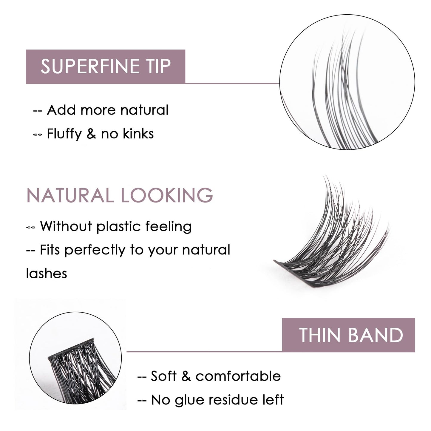 Lash Extension Kit 72 Cluster Individual Lashes Natural with Lash Bond and Seal Super Hold Eyelash Tweezers Lash Glue Remover Easy to Remove Lash Clusters Kit DIY at Home 10-16mm C/D Curl - OP01