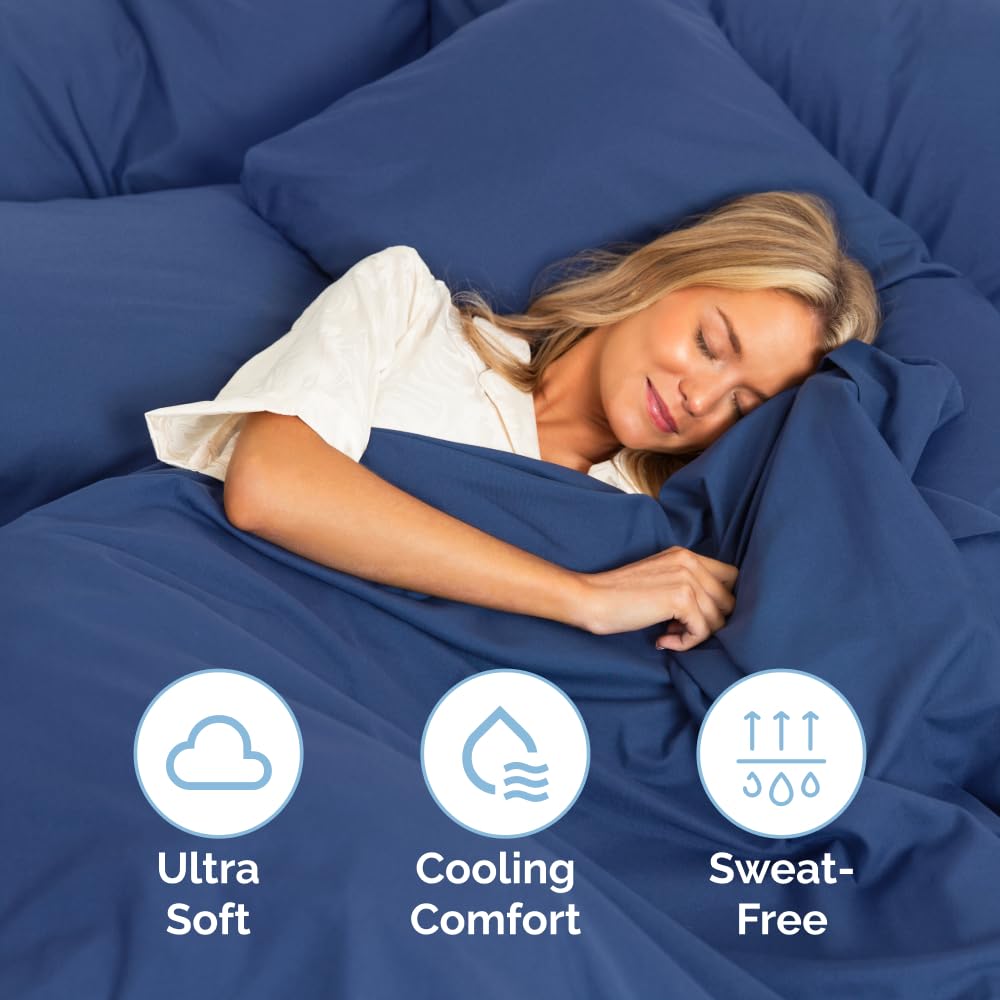 Queen Size 4 Piece Sheet Set - Comfy Breathable & Cooling Sheets - Hotel Luxury Bed Sheets for Women & Men - Deep Pockets, Easy-Fit, Extra Soft & Wrinkle Free Sheets - White Oeko-Tex Bed Sheet Set