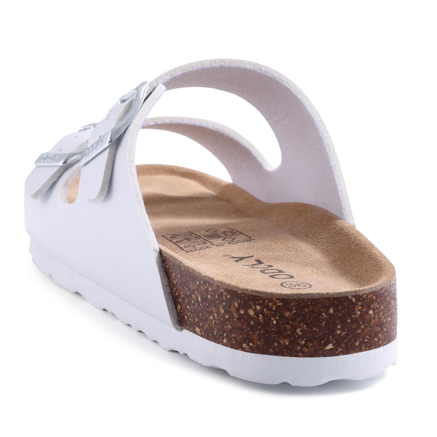 ODOLY Women's Cork Footbed Slide Sandal, Arch Support Summer Outdoor Sandals with Adjustable Buckle, Black US Women Size 10, EU Women Size 41